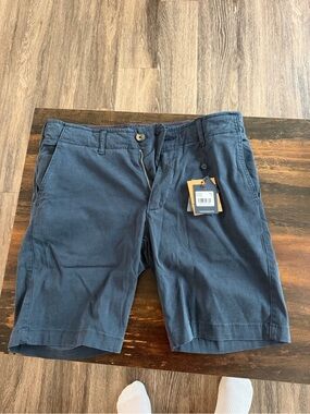 Benson Men's Flat Front Cotton-Blend Shorts in Dark Blue
